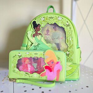 Disney Princess and the Frog Tiana Lenticular Mini Backpack and Wallet + Gift!